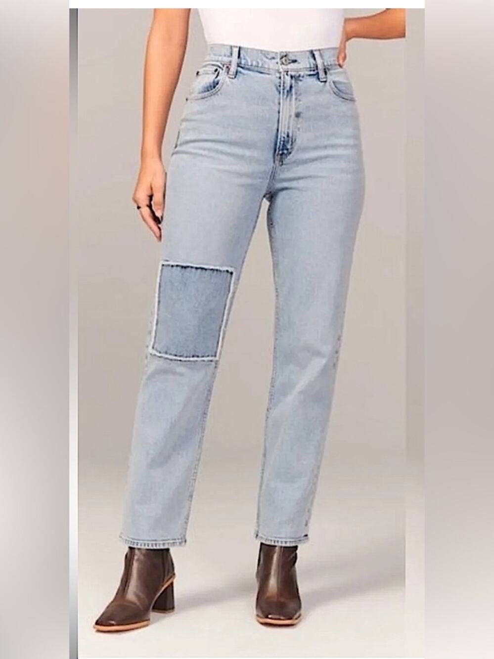 Abercrombie & Fitch The Ankle Straight Ultra High Rise Curve Love Jeans Size 32